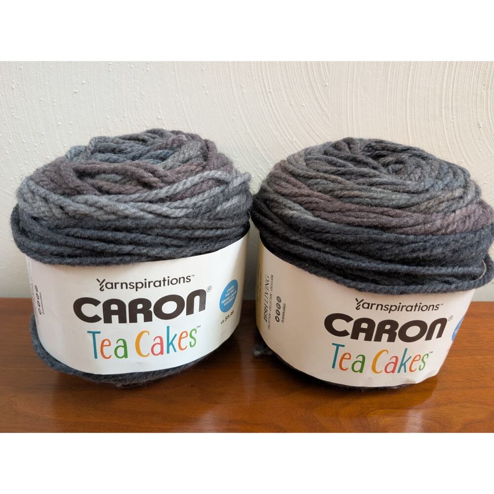 Lot of 2 Caron Tea Cakes Warm Night discontinued color Crochet